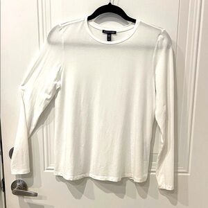 Eileen Fisher White Long Sleeve Top